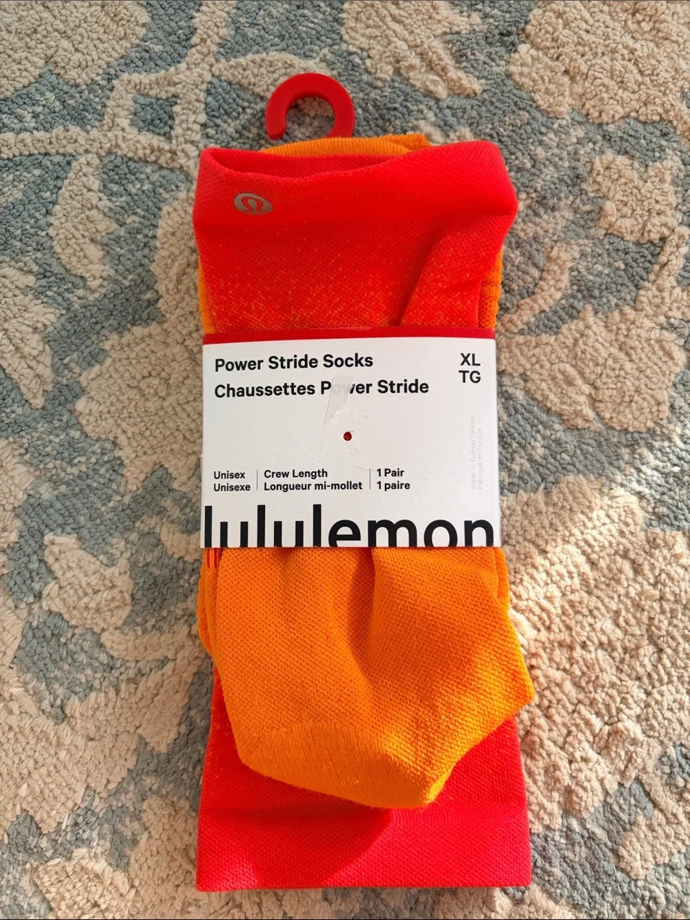 lululemon athletica Power Stride Crew Socks - Orange & Red